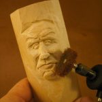 A homemade disc can be used to remove the fuzzy bits from detailed carvings