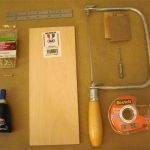 Tools and materials needed to make a basic wooden knee joint
