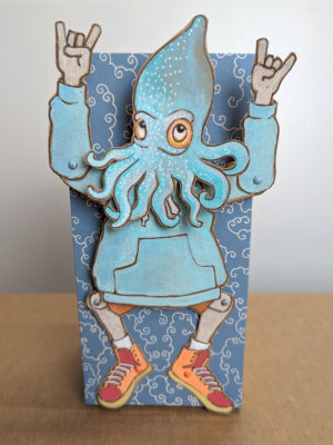 A dancing person with a squid for a head