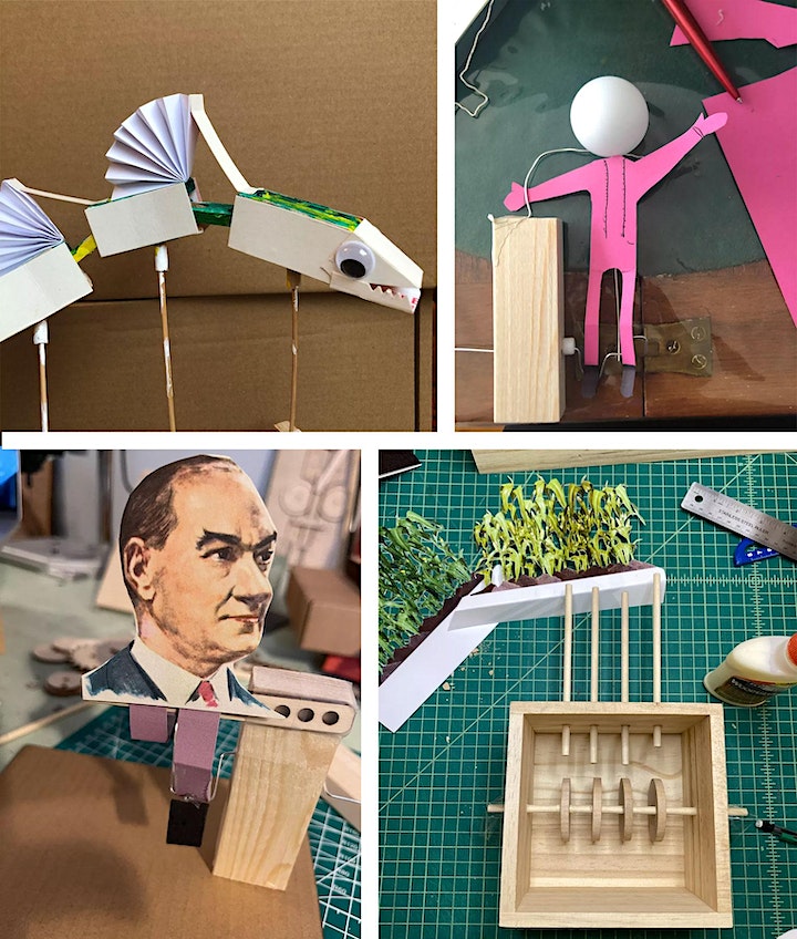 A collage of 4 automata projects made on the course.